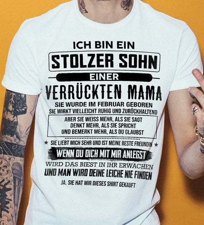 ICH BIN EIN  STOLZER SOHN  EINER  VERRÜCKTEN MAMA - GESCHENK FÜR DEN SOHN VON DER MAMA - DONN02 (SKU2606-282-02)
