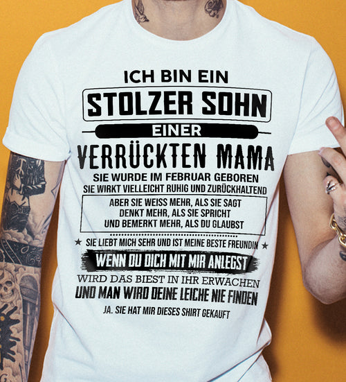 ICH BIN EIN  STOLZER SOHN  EINER  VERRÜCKTEN MAMA - GESCHENK FÜR DEN SOHN VON DER MAMA - DONN02 (SKU2606-282-02)