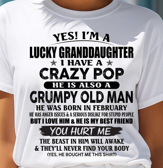 FEBRUARY - LUCKY GRANDDAUGHTER OF CRAZY POP - PERFECT GIFT FOR YOUR GRANDDAUGHTER FROM POP - EBIL02 (SKU12-39-02)