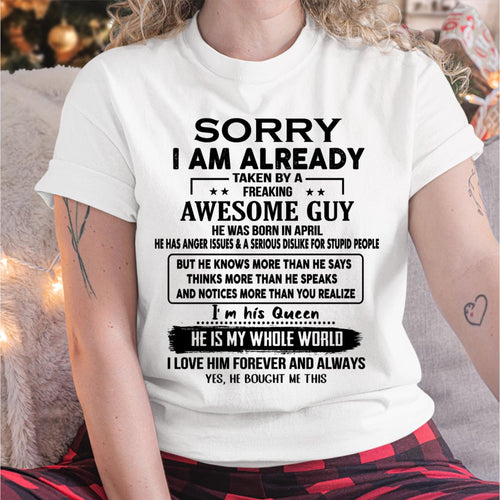 April - Awesome Guy - Perfect gift for girlfriend or wife  From Husband - Ebil04 (SKUT08-11-04)