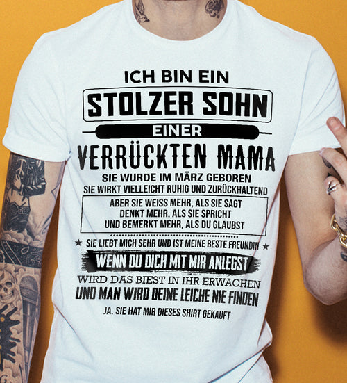 ICH BIN EIN  STOLZER SOHN  EINER  VERRÜCKTEN MAMA - GESCHENK FÜR DEN SOHN VON DER MAMA - DONN03 (SKU2606-282-03)