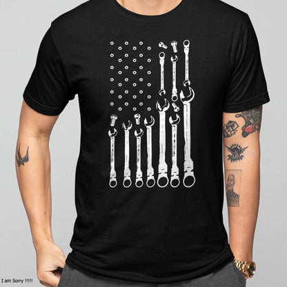 Mechanic Flag American Patriotic Flag Car Mechanic USA Flag T-Shirt - Gift For Mechanic - DONN (SKUM08-D09)