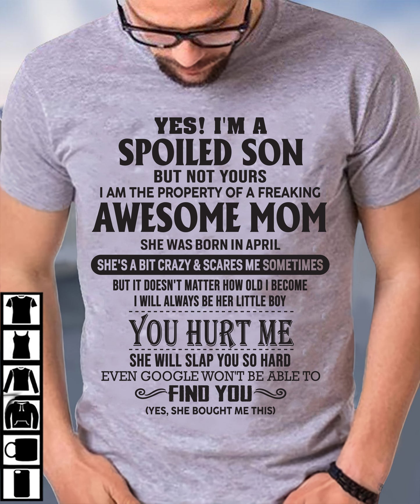 April - Awesome Mom - Perfect gift for son From Mom - ebil04 (SKU-MS01-04)