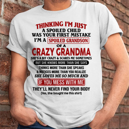 I'M A SPOILED GRANDSON OF A CRAZY GRANDMA - From Grandma - EBIL00 (SKU-GMS1-NTT00)