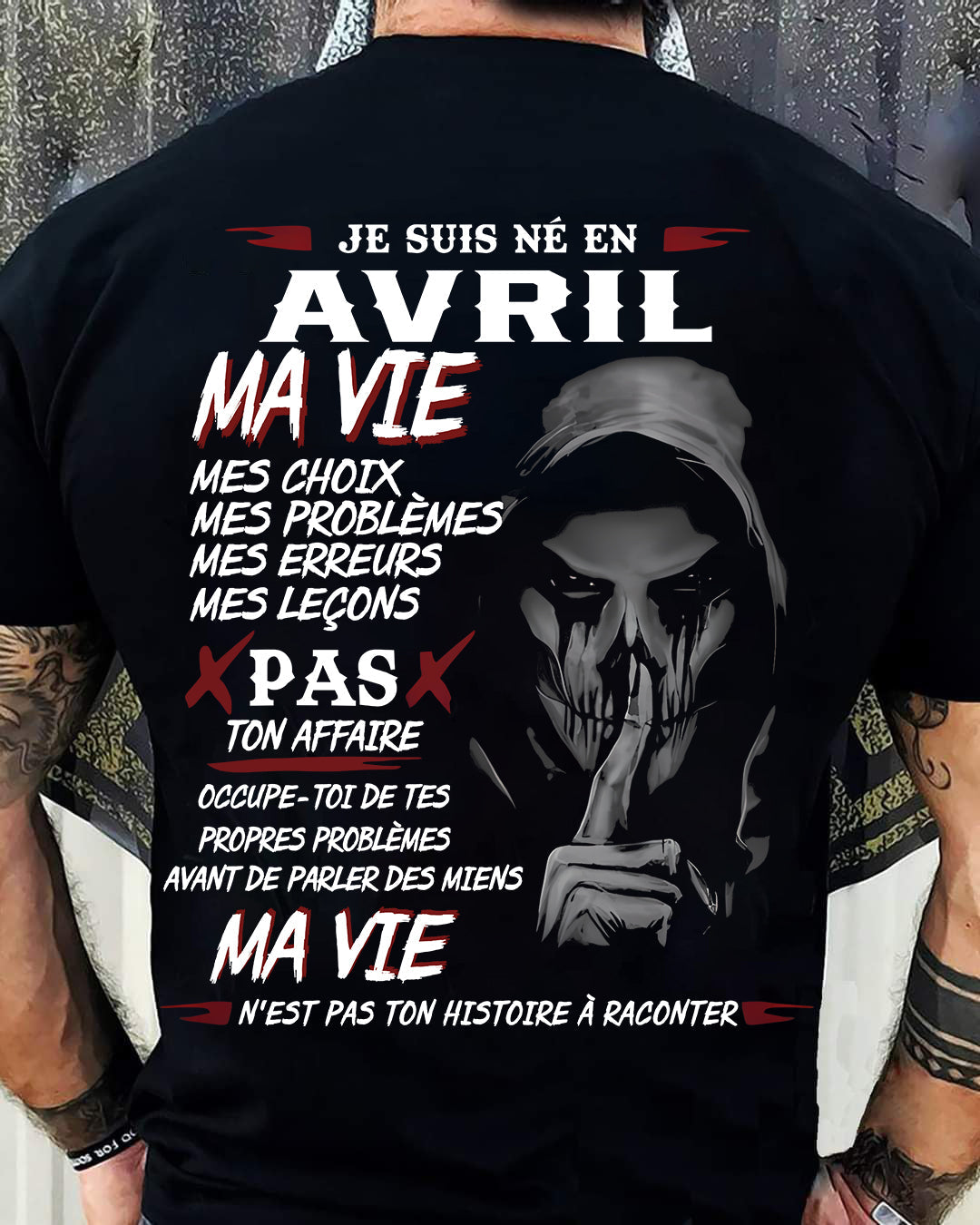 MA VIE – T-shirt pour homme – DONN04 (SKU12-269-04)