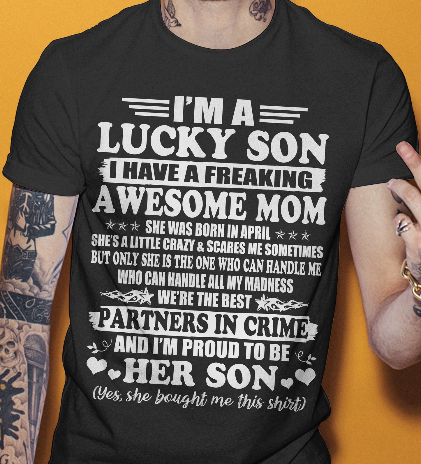 April – I’m A Lucky Son I Have A Freaking Awesome Mom – Gift For Son From Mom – DOAN04 (SKU12-204-04)