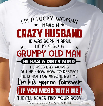 APRIL - TO MY WIFE - I'M A LUCKY WOMAN - GIFT FROM HUSBAND - EBIL04 (SKU12-282-04)