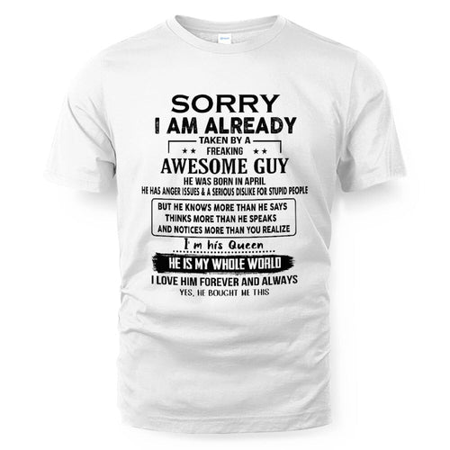 April - Awesome Boyfriend Born In April- Special gift for your Girlfriend - From Husband DONN04 (SKUT08-11-04)