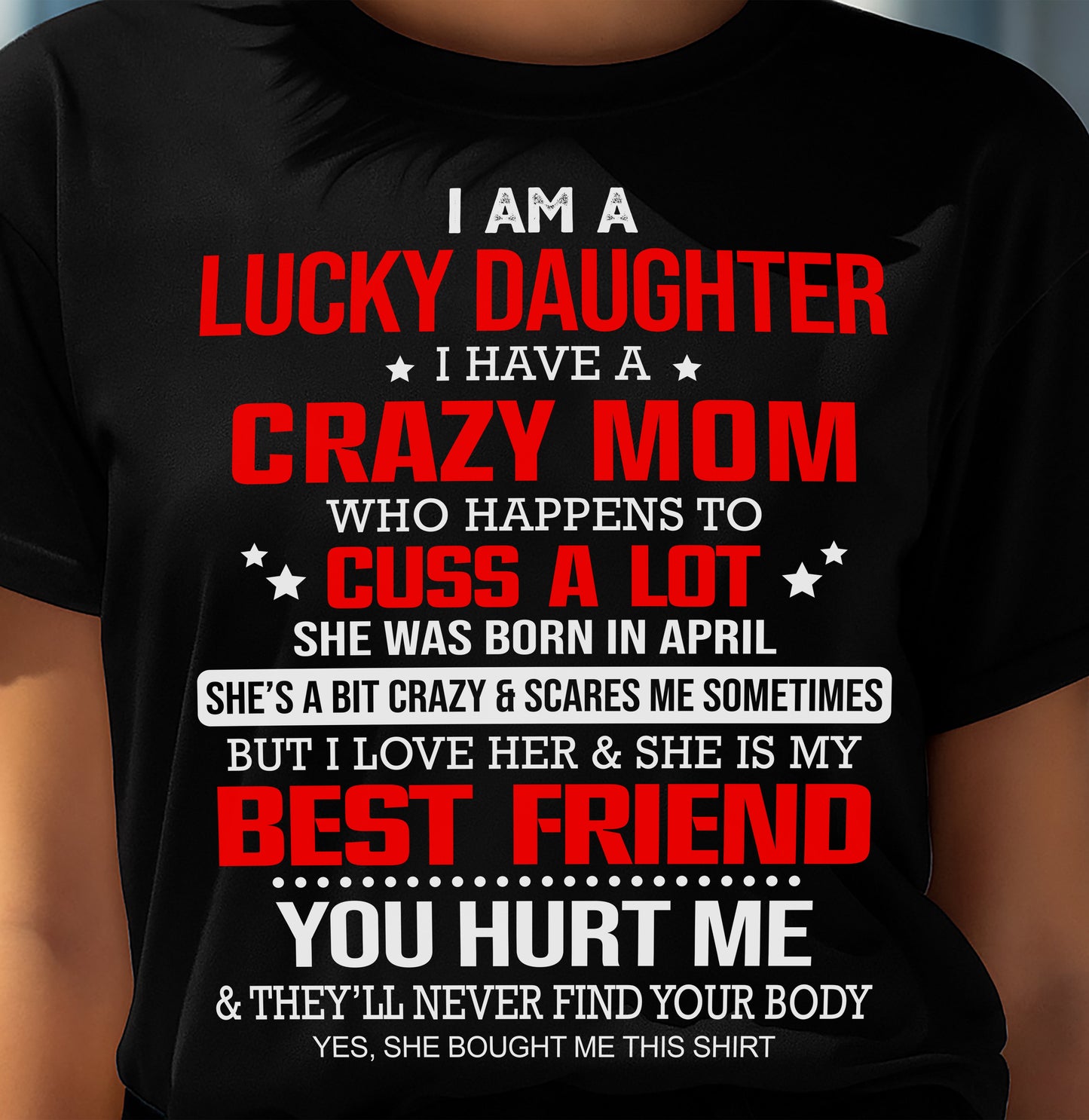 APRIL - I'M A LUCKY DAUGHTER - PERFECT GIFT FOR YOUR DAUGHTER - GIFT FROM MOM - EBIL04 (SKU12-241-04)