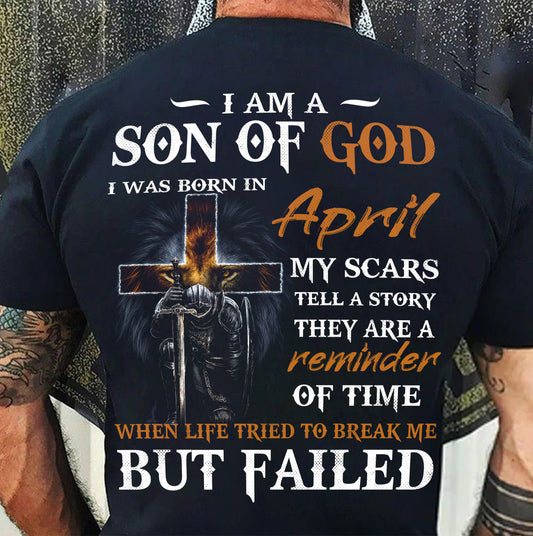 April - I Am A Son Of God - T Shirt For Man - DONN04 (SKU2605-57-04)