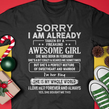 February - Awesome Girl - Perfect Gift For Your Boyfriend, Husband From Wife - EBIL02 (SKU04-86-02)