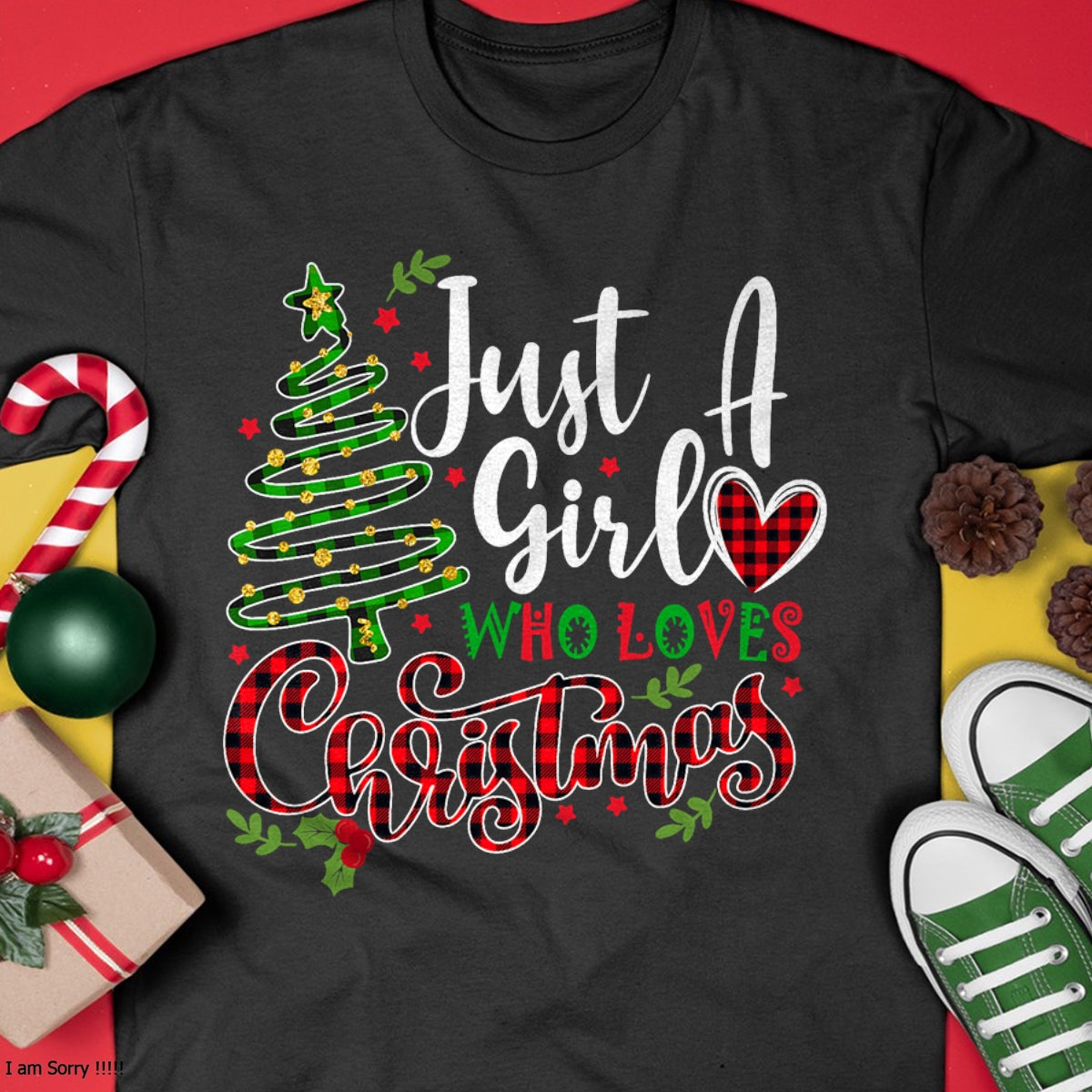 Just a Girl who Loves Christmas a Gift for XMAS Women Girls T-Shirt - Christmas Unisex T-Shirt/Hoodie/Sweatshirt - HNDS00