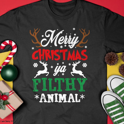 Merry Christmas Animal Filthy Ya Xmas Pajama T-Shirt - Christmas Unisex T-Shirt/Hoodie/Sweatshirt - HNDS00
