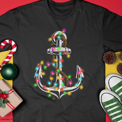 Christmas Lights Boating Sailing Cruise Boat Gifts T-Shirt - Christmas Unisex T-Shirt/Hoodie/Sweatshirt - HNDS00