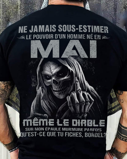 LE POUVOIR D’UN HOMME NÉ EN – T-SHIRT POUR HOMME – DONN05 (SKU08-61-05)