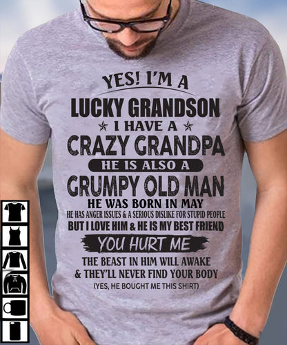 MAY - LUCKY GRANDSON OF CRAZY GRANDPA -  PERFECT GIFT FROM GRANDPA - EBIL05 (SKU12-145-05)