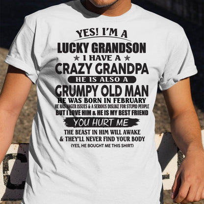 FEBRUARY - LUCKY GRANDSON OF CRAZY GRANDPA -  PERFECT GIFT FROM GRANDPA - EBIL02 (SKU12-145-02)