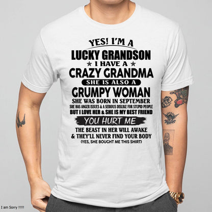 SEPTEMBER - LUCKY GRANDSON OF CRAZY GRANDMA -  PERFECT GIFT FROM GRANDMA - EBIL09 (SKU12-113-09)