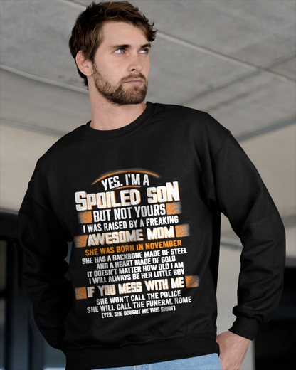 NOVEMBER - Raised By A Freaking Awesome Mom - FROM MOM TO SON - EBIL11 (SKU26T-01-45-11)