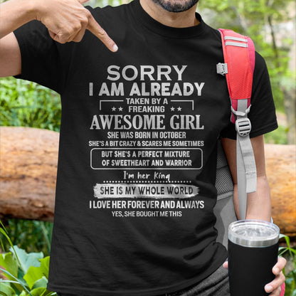 October - Awesome Girl - Perfect Gift For Your Boyfriend, Husband From Wife - EBIL10 (SKU04-86MT-10)