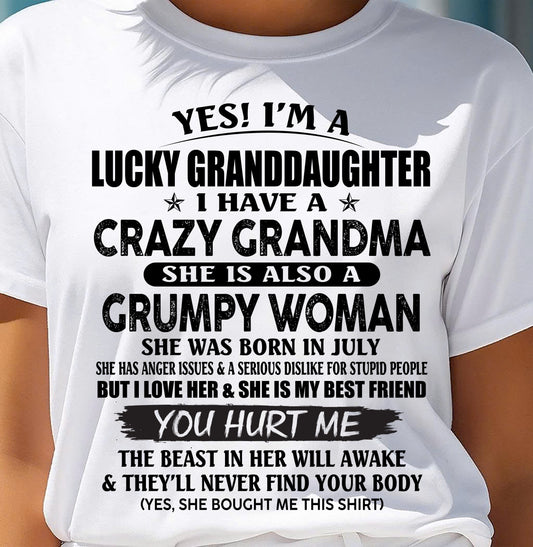 JULY - LUCKY GRANDDAUGHTER OF CRAZY GRANDMA - PERFECT GIFT FROM GRANDMA - EBIL07 (SKU12-146-07)