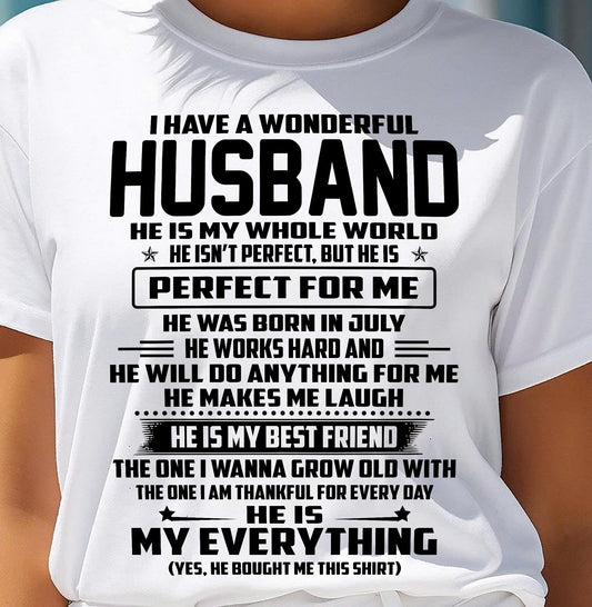 July – I Have A Wonderful Husband – Gift For Wife From Husband – DONN07 (SKU12-314-07)