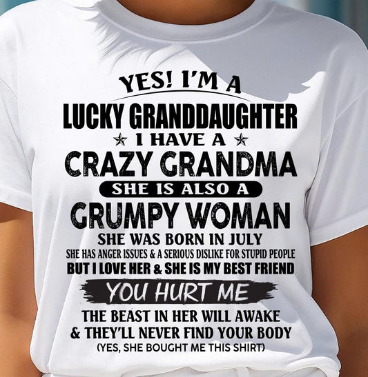 JULY - LUCKY GRANDDAUGHTER OF CRAZY GRANDMA - PERFECT GIFT FROM GRANDMA - EBIL07 (SKU12-146-07)
