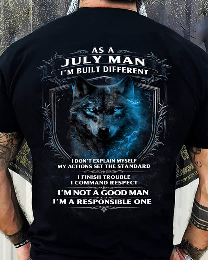 JULY - BUILT DIFFERENT - BIRTHDAY T-SHIRT FOR MEN - EBIL07 (SKU12-301-07)