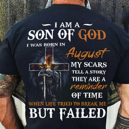 August - I Am A Son Of God - T Shirt For Man - DONN08 (SKU2605-57-08)