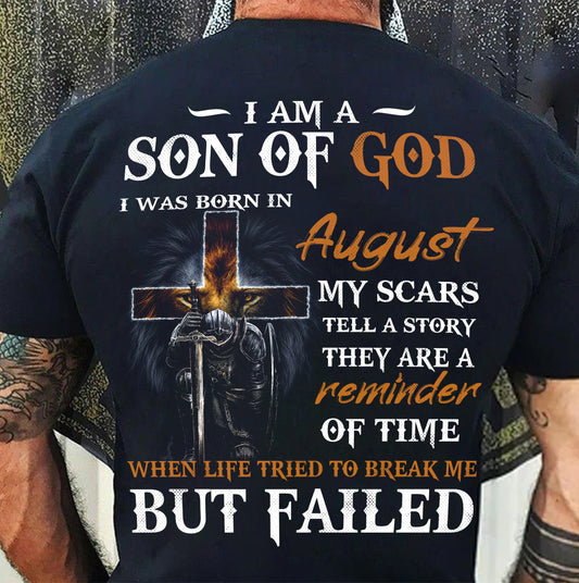 August - I Am A Son Of God - T Shirt For Man - DONN08 (SKU2605-57-08)