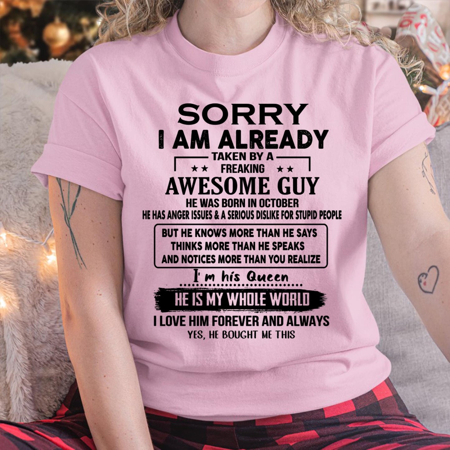 October - Awesome Guy - Perfect gift for your girlfriend or wife  From Husband - Ebil10 (SKUT08-11-10)