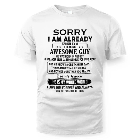 August - Awesome Boyfriend Born In August- Special gift for your Girlfriend - From Husband DONN08 (SKUT08-11-08)