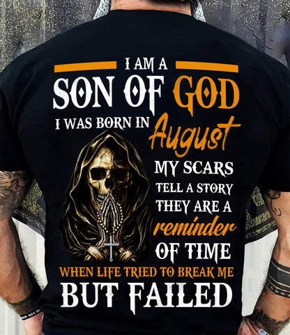 AUGUST - I AM A SON OF GOD - T SHIRT FOR MAN - DONN08 (SKU2607-143-08)