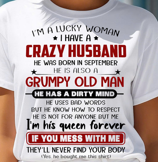 SEPTEMBER - TO MY WIFE - I'M A LUCKY WOMAN - GIFT FROM HUSBAND - EBIL09 (SKU12-282-09)