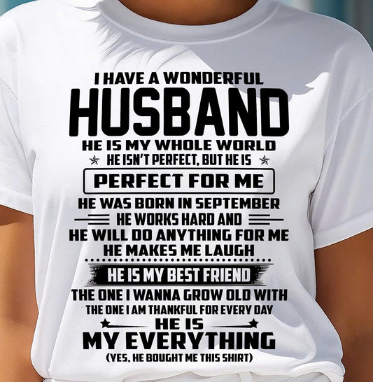September – I Have A Wonderful Husband – Gift For Wife From Husband – DOAN09 (SKU12-314-09)