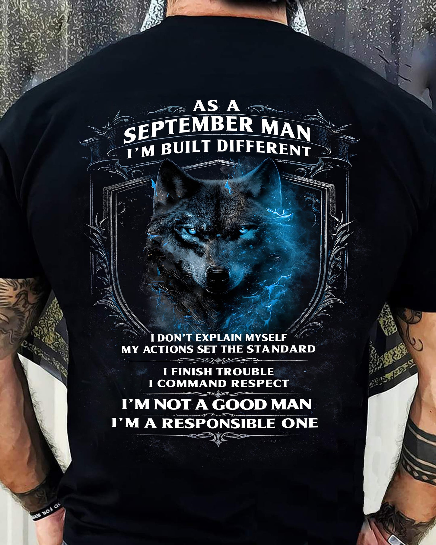 SEPTEMBER - BUILT DIFFERENT - BIRTHDAY T-SHIRT FOR MEN - EBIL09 (SKU12-301-09)