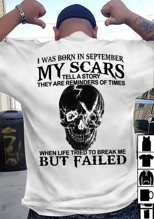 September - My Scars Tell A Story – T Shirt For Man – DONN09 (SKU2604-34-09)