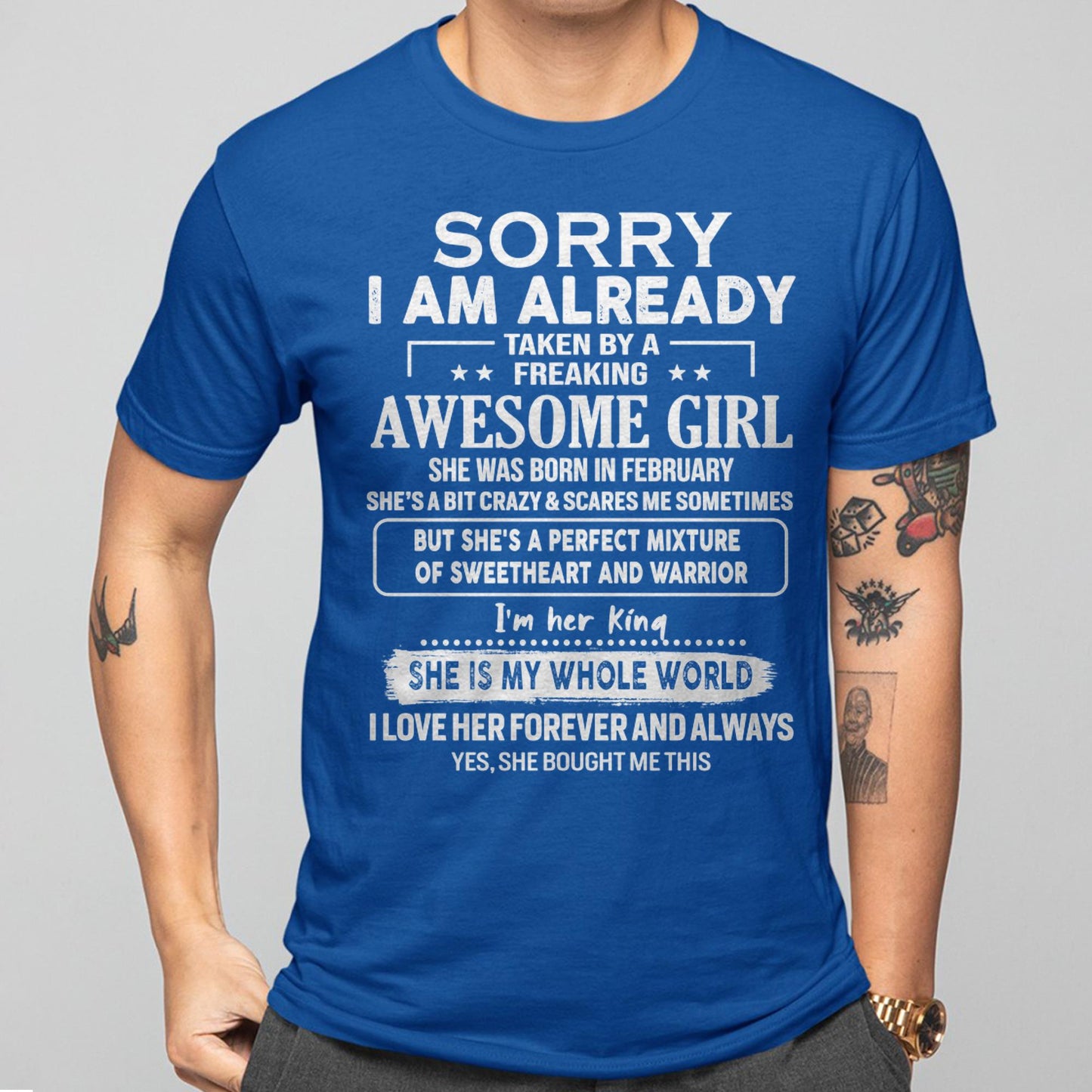 February - Awesome Girl - Perfect Gift For Your Boyfriend, Husband From Wife - EBIL02 (SKU04-86-02)