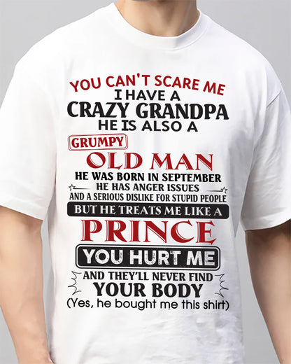 September – You Can’t Scare Me I Have A Crazy Grandpa – Gift For Grandson And Granddaughter From Grandpa – DOAN09 (SKU10-186-09)