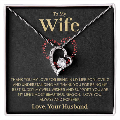 TO MY WIFE "Most Beautiful Reason" - GIFT FROM HUSBAND - Forever Love Necklace