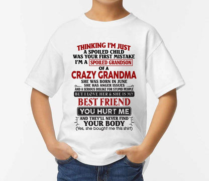 July - Thinking I'm Just A Spoiled Child Was Your First Mistake – Gift For Grandson From Grandma – DOAN07 (SKU26T-01109-07)