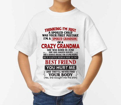 June - Thinking I'm Just A Spoiled Child Was Your First Mistake – Gift For Grandson From Grandma – DONN06 (SKU26T-01109-06)