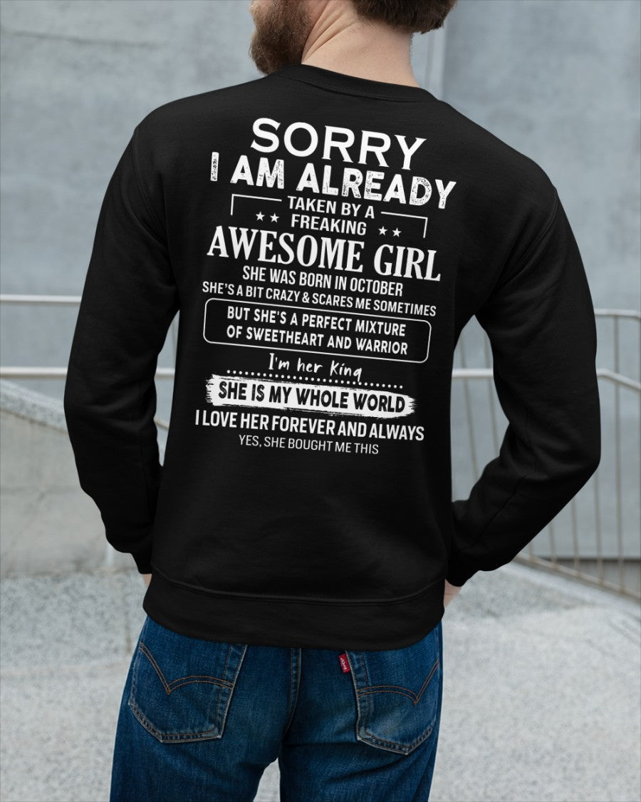 October - Awesome girl - Perfect gift for your boyfriend - (SKU04-86-10) - From Wife EBIL10