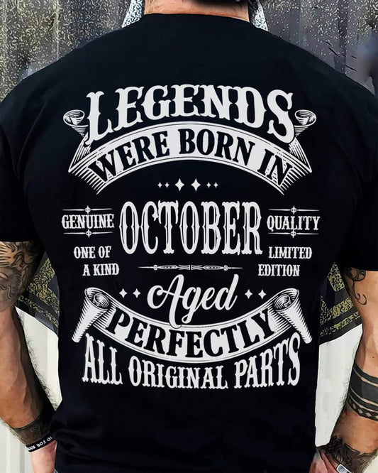 LEGENDS WERE BORN IN OCTOBER - T-SHIRT FOR MAN - DONN10 (SKU08-37-10)