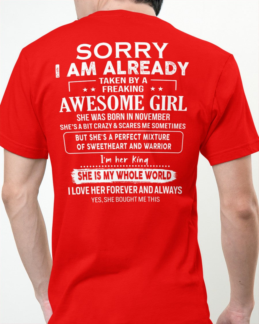 November - Awesome girl - Perfect gift for your boyfriend - (SKU04-86-11) - From Wife EBIL11