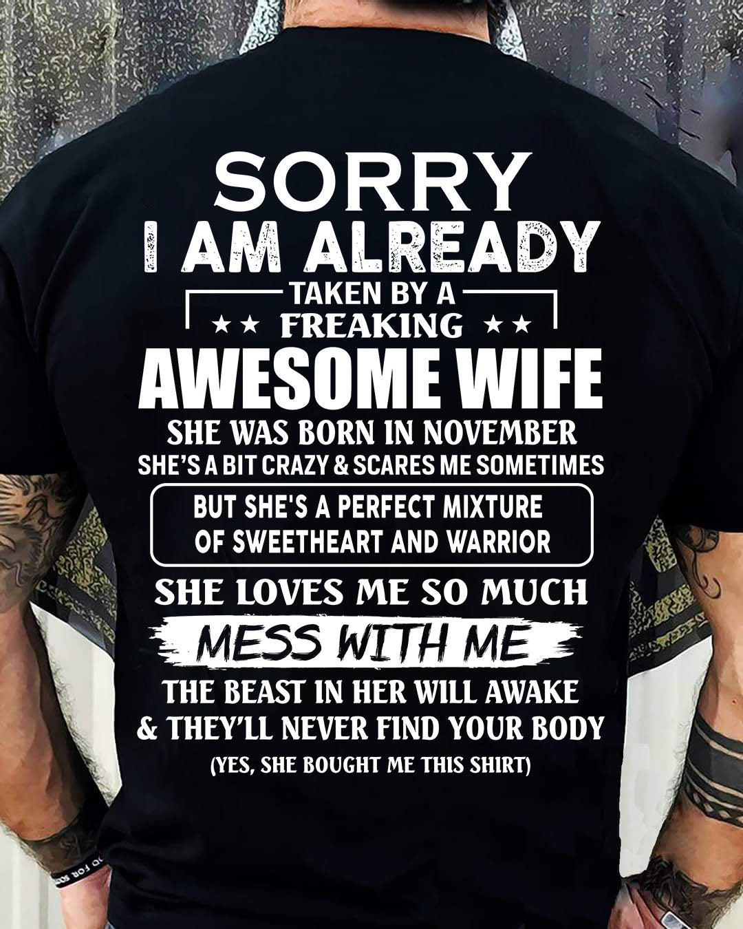 Wife November - Perfect gift for husband From Wife - EBIL11 (SKU68-86-11)