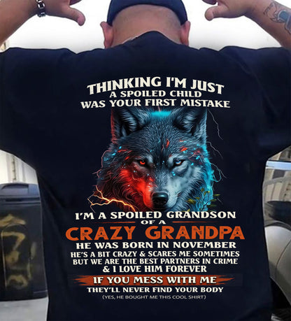 NOVEMBER - SPOILED GRANDSON - GIFT FROM GRANDPA - EBIL11 (SKU26T-01-43-11)