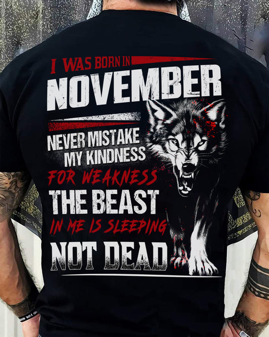 I Was Born In November Never Mistake My Kindness For Weakness - T-Shirt For Man - DONN11 (SKU08-64-11)