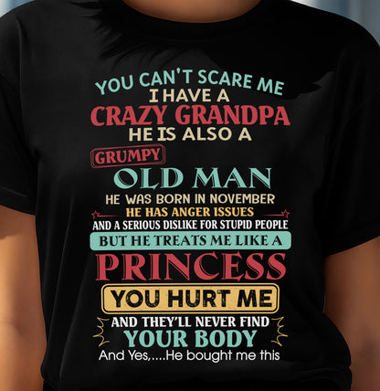 November - You Can’t Scare Me I Have A Crazy Grandpa - Gift For Granddaughter From Grandpa - DONN11 (SKU2603-24-11)