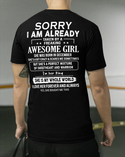 December - Awesome girl - Perfect gift for your boyfriend - (SKU04-86-12) - From Wife EBIL12